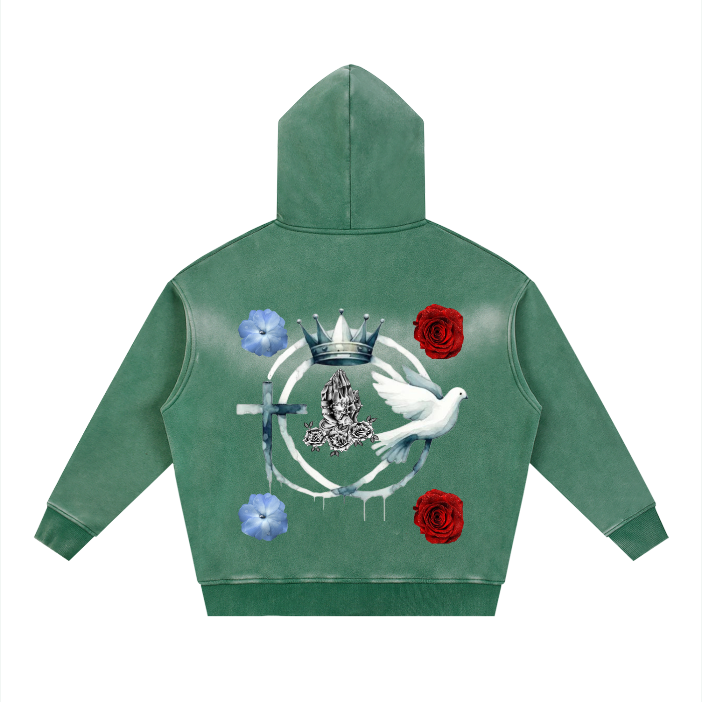 Sunfade Two-way Zipper Boxy Fleece Hoodie