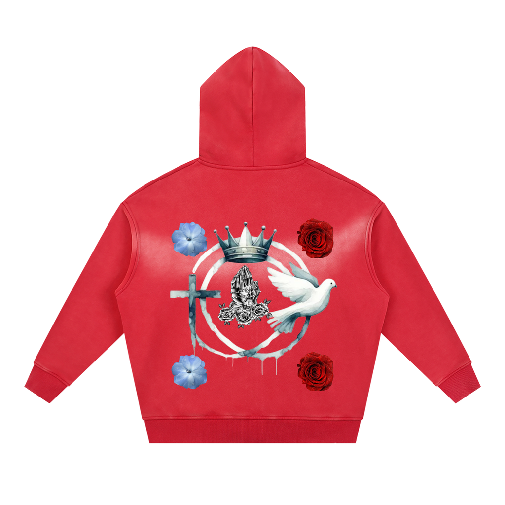 Sunfade Two-way Zipper Boxy Fleece Hoodie