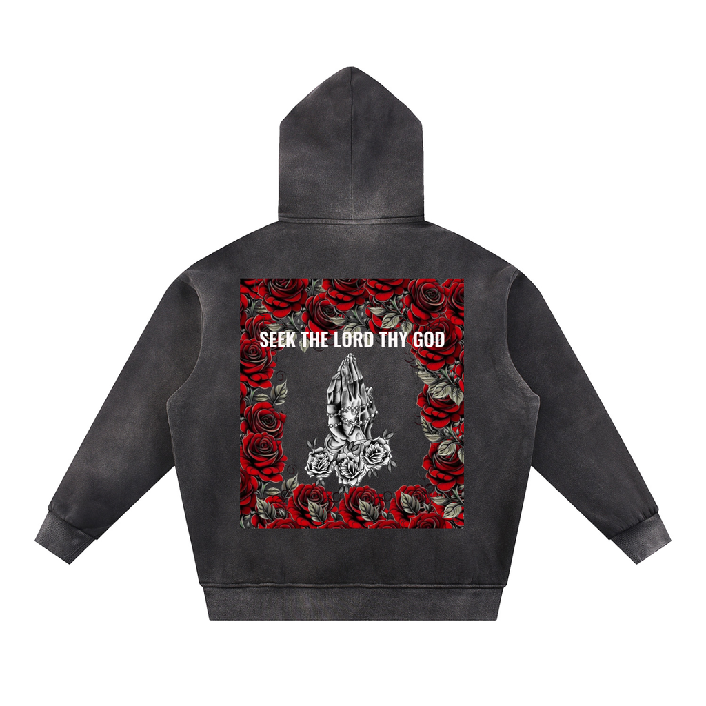 Sun Fade Contrast Tape Fleece Hoodie