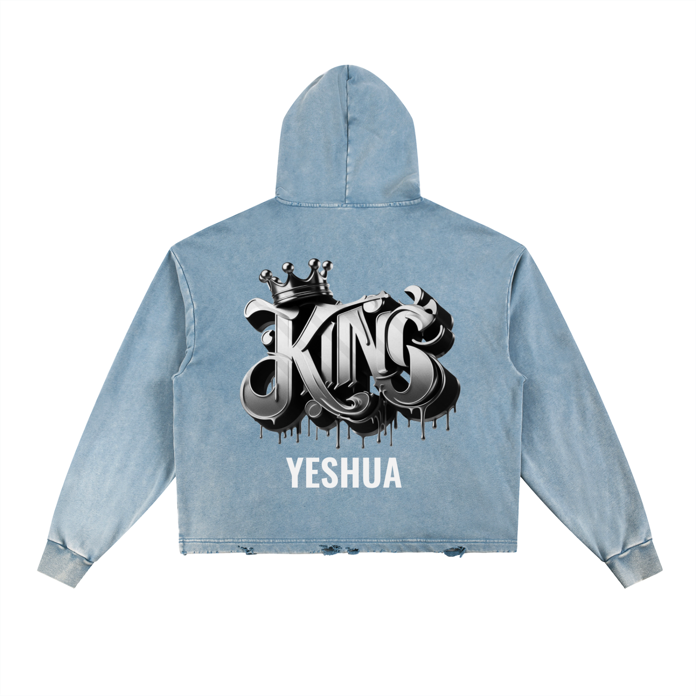 Vintage Washed Frayed-Hem Hoodie