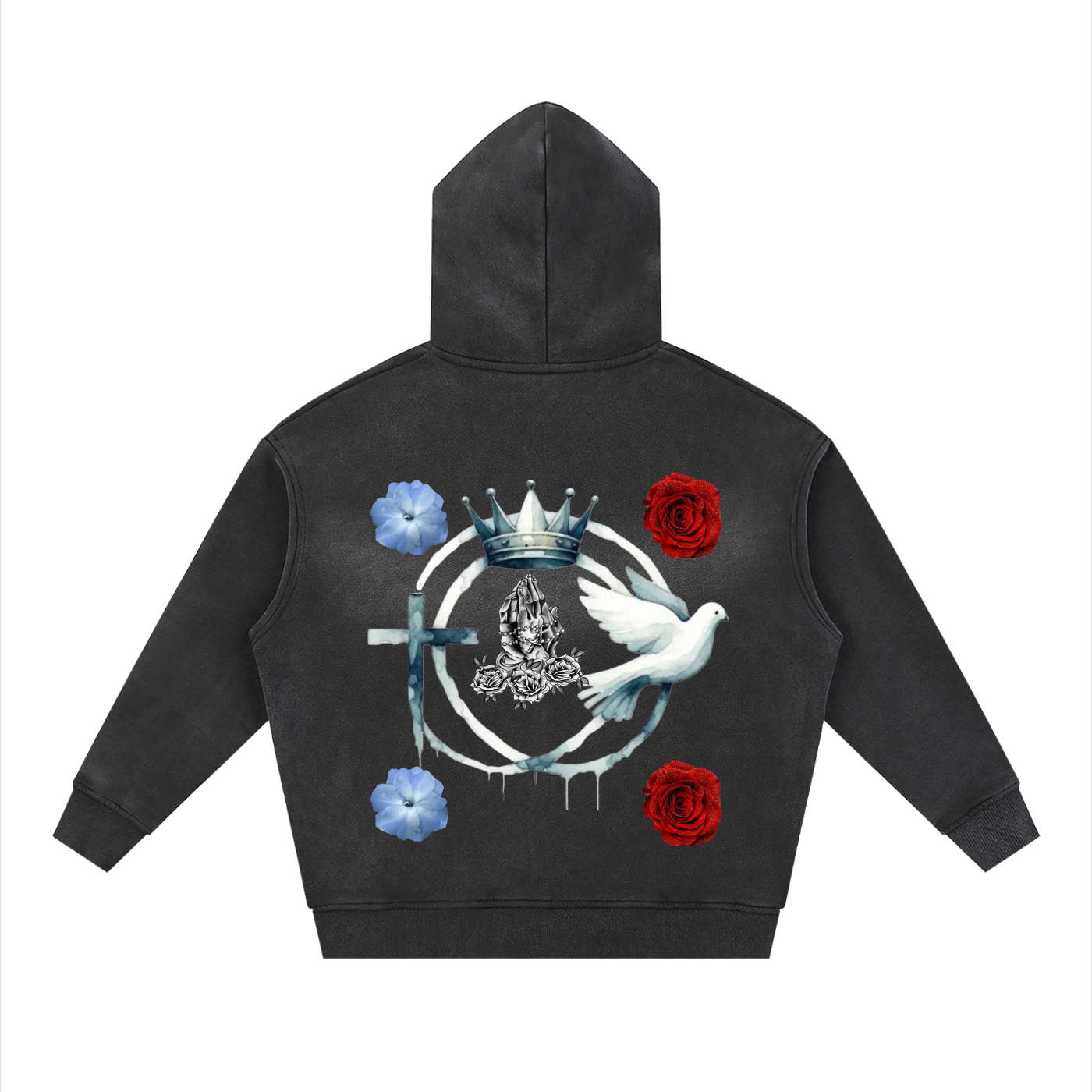Sunfade Two-way Zipper Boxy Fleece Hoodie