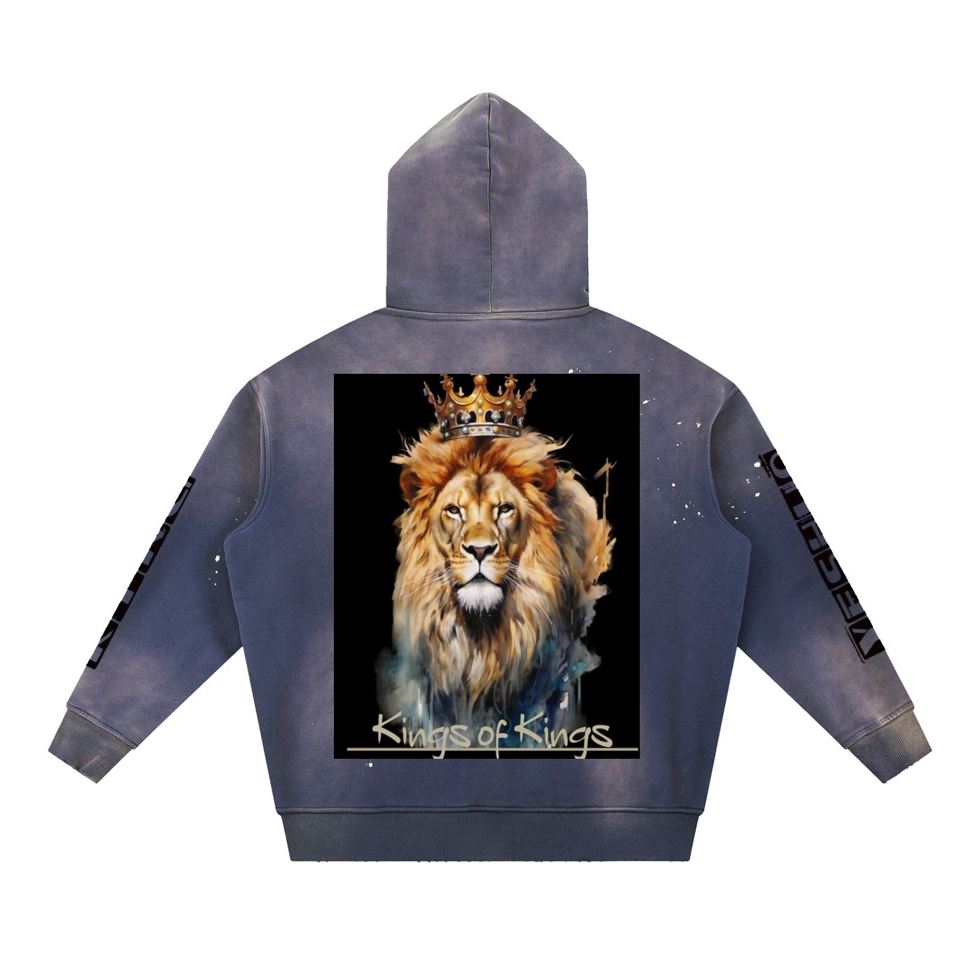 Vintage Washed Frayed Fleece Hoodie